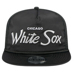 Black Chicago White Sox New Era Retro Satin Script Golfer Adjustable Hat
