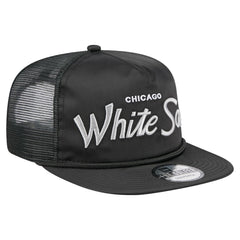 Black Chicago White Sox New Era Retro Satin Script Golfer Adjustable Hat