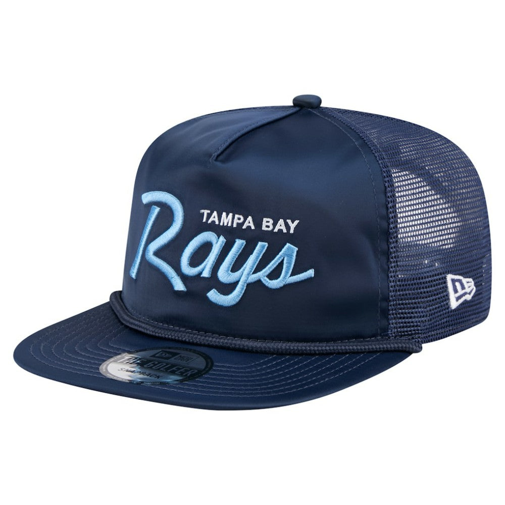 Navy Tampa Bay Rays New Era Retro Satin Script Golfer Adjustable Hat