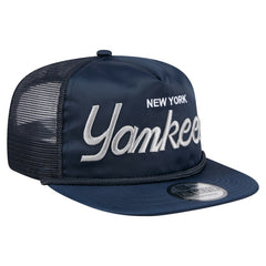 Navy New York Yankees New Era Retro Satin Script Golfer Adjustable Hat