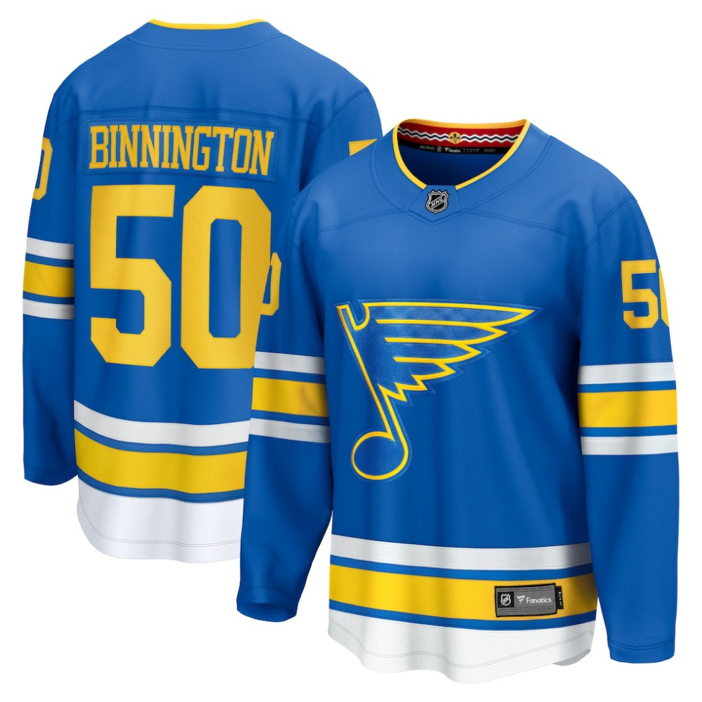 NHL Jordan Binnington St. Louis Blues Fanatics Home Breakaway Player Jersey