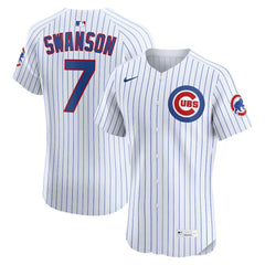 White Dansby Swanson Chicago Cubs Nike Home Elite Jersey