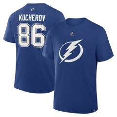 NHL Nikita Kucherov Tampa Bay Lightning Fanatics Authentic Stack Name & Number T-Shirt
