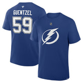 NHL Jake Guentzel Tampa Bay Lightning Fanatics Authentic Stack Name & Number T-Shirt