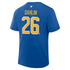 NHL Rasmus Dahlin Buffalo Sabres Fanatics Authentic Stack Name & Number T-Shirt