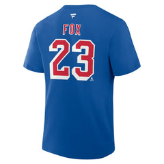 NHL Adam Fox New York Rangers Fanatics Authentic Stack Name & Number T-Shirt