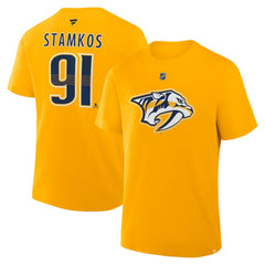 NHL Steven Stamkos Nashville Predators Fanatics Authentic Stack Name & Number T-Shirt