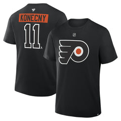 NHL Travis Konecny Philadelphia Flyers Fanatics Authentic Stack Name & Number T-Shirt