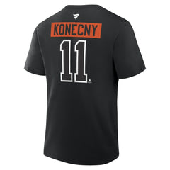 NHL Travis Konecny Philadelphia Flyers Fanatics Authentic Stack Name & Number T-Shirt
