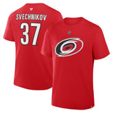 NHL Andrei Svechnikov Carolina Hurricanes Fanatics Authentic Stack Name & Number T-Shirt