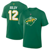 NHL Matthew Boldy Minnesota Wild Fanatics Authentic Stack Name & Number T-Shirt