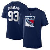 NHL Mika Zibanejad New York Rangers Fanatics Authentic Stack Name & Number T-Shirt