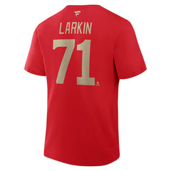 NHL Dylan Larkin Detroit Red Wings Fanatics Authentic Stack Name & Number T-Shirt