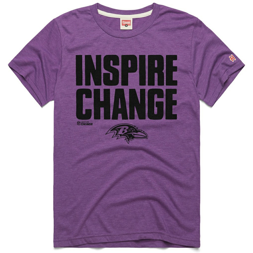 Homage Unisex 2024 Inspire Change Tri-Blend T-Shirt - Baltimore Ravens T-shirts