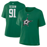 NHL Tyler Seguin Dallas Stars Fanatics Women's Authentic Stack Name & Number T-Shirt