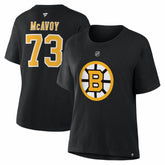 NHL Charlie McAvoy Boston Bruins Fanatics Women's Authentic Stack Name & Number T-Shirt