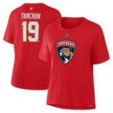 NHL Matthew Tkachuk Florida Panthers Fanatics Women's Authentic Stack Name & Number T-Shirt
