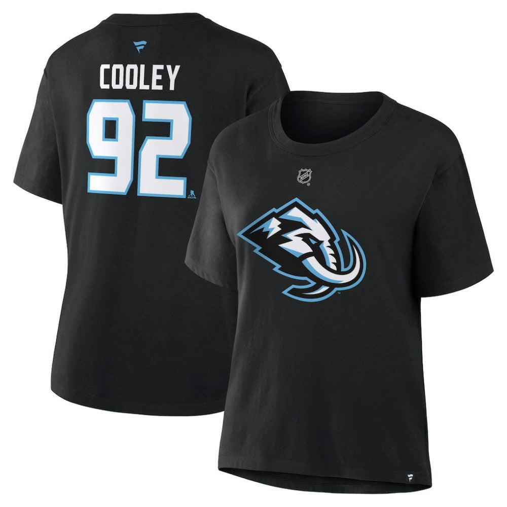 NHL Logan Cooley Utah Mammoth Fanatics Women's Authentic Stack Name & Number T-Shirt