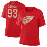 NHL Alex DeBrincat Detroit Red Wings Fanatics Women's Authentic Stack Name & Number T-Shirt