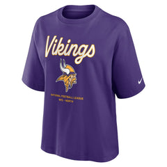Women's Essential Script Relaxed Boxy T-Shirt - Minnesota Vikings T-shirts