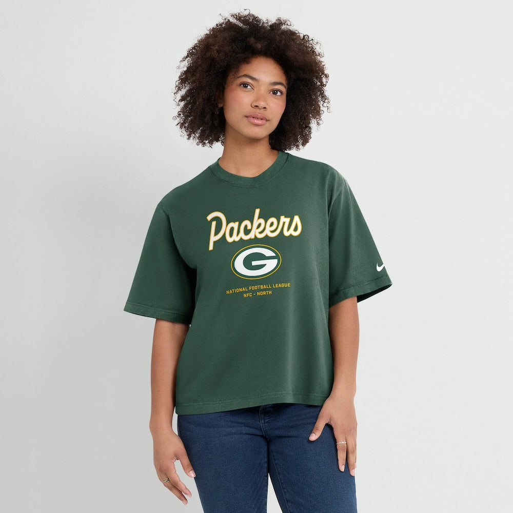 Women's Essential Script Relaxed Boxy T-Shirt - Green Bay Packers T-shirts