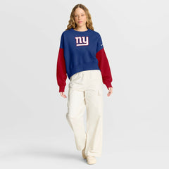 Women's Oversized Color-Block Pullover Sweatshirt - New York Giants Pullover