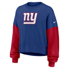 Women's Oversized Color-Block Pullover Sweatshirt - New York Giants Pullover