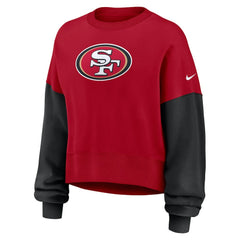 Women's Oversized Color-Block Pullover Sweatshirt - San Francisco 49ers Pullover
