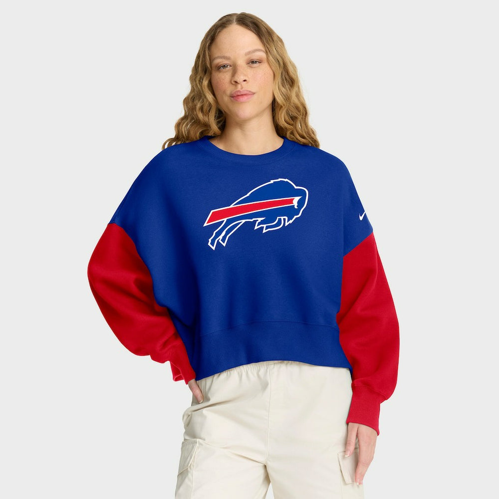 Women's Oversized Color-Block Pullover Sweatshirt - Buffalo Bills Pullover