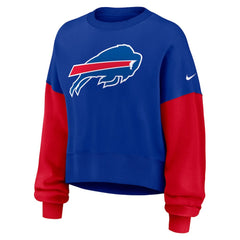 Women's Oversized Color-Block Pullover Sweatshirt - Buffalo Bills Pullover
