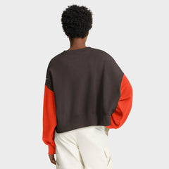 Women's Oversized Color-Block Pullover Sweatshirt - Cleveland Browns Pullover