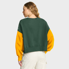 Women's Oversized Color-Block Pullover Sweatshirt - Green Bay Packers Pullover