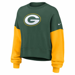 Women's Oversized Color-Block Pullover Sweatshirt - Green Bay Packers Pullover