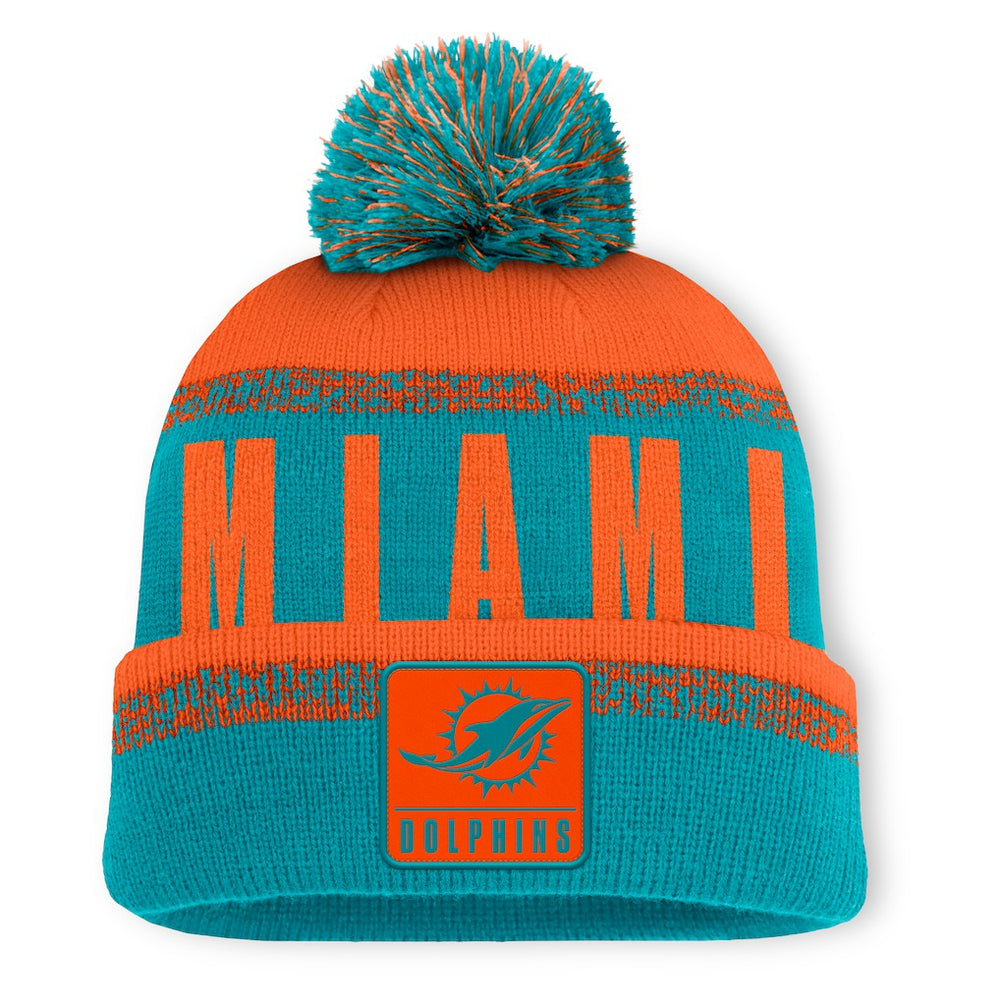 Play Action Cuffed Knit Hat with Pom - Miami Dolphins Hats