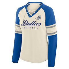 Women's Hometown Gridiron Hero Raglan Lace-Up V-Neck Long Sleeve T-Shirt - Dallas Cowboys T-shirts