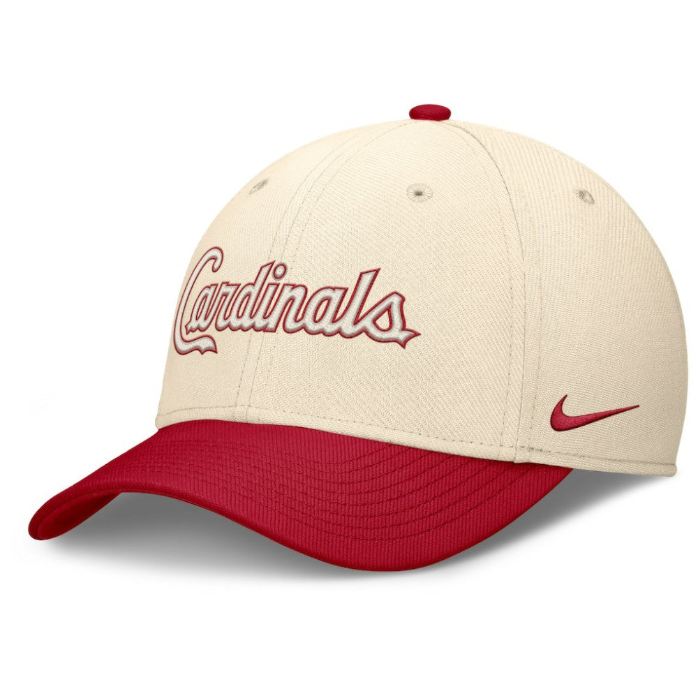 Natural/Red St. Louis Cardinals Nike Statement Rise Performance Flex Hat