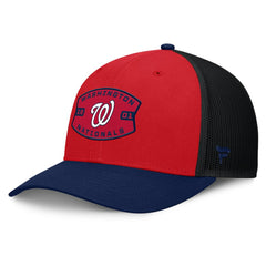 Red/Navy Washington Nationals Fanatics Cutoff Adjustable Trucker Hat