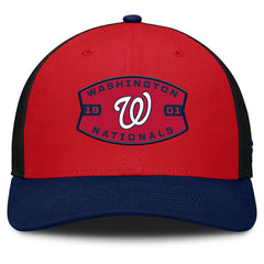 Red/Navy Washington Nationals Fanatics Cutoff Adjustable Trucker Hat