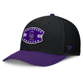 Black/Purple Colorado Rockies Fanatics Cutoff Adjustable Trucker Hat