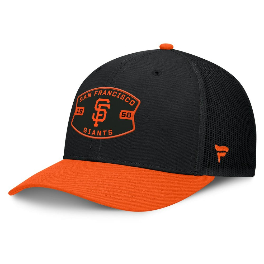 Black/Orange San Francisco Giants Fanatics Cutoff Adjustable Trucker Hat