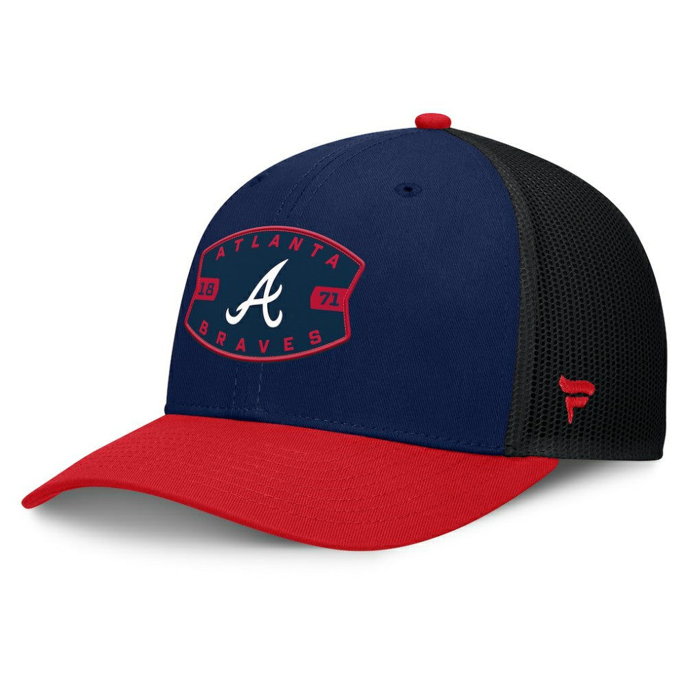 Navy/Red Atlanta Braves Fanatics Cutoff Adjustable Trucker Hat