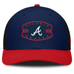 Navy/Red Atlanta Braves Fanatics Cutoff Adjustable Trucker Hat