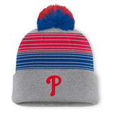 Gray Philadelphia Phillies Fanatics Balk Cuffed Knit Hat with Pom