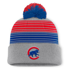 Gray Chicago Cubs Fanatics Balk Cuffed Knit Hat with Pom