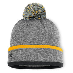 Heather Gray Pittsburgh Pirates Fanatics Backstop Cuffed Knit Hat with Pom