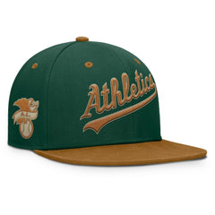 Green/Tan Athletics Fanatics Splinter Fitted Hat