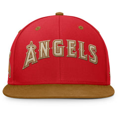 Red/Tan Los Angeles Angels Fanatics Splinter Fitted Hat