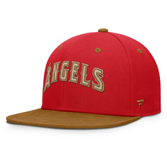 Red/Tan Los Angeles Angels Fanatics Splinter Fitted Hat