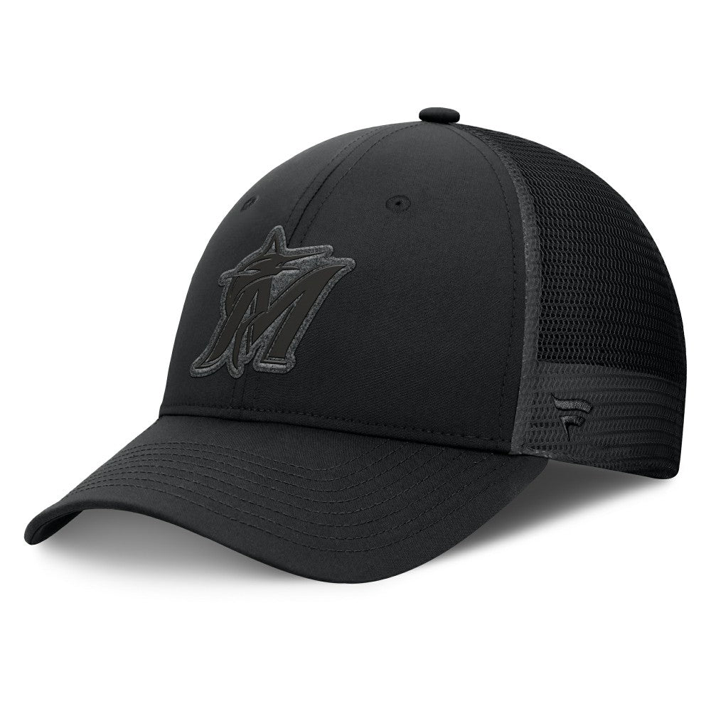 Black Miami Marlins Fanatics Launch Adjustable Trucker Hat