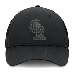Black Colorado Rockies Fanatics Launch Adjustable Trucker Hat